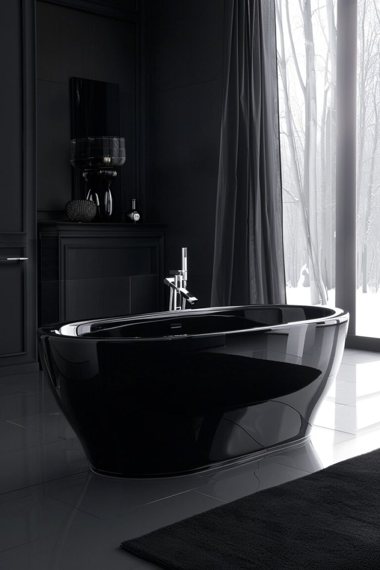 14 Unique Black Bathroom Interior Ideas You Will Love! - My Decor Inspo