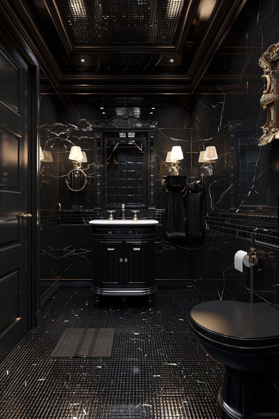 14 Unique Black Bathroom Interior Ideas You Will Love! - My Decor Inspo