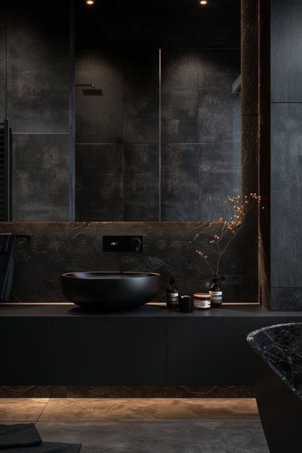 14 Unique Black Bathroom Interior Ideas You Will Love! - My Decor Inspo