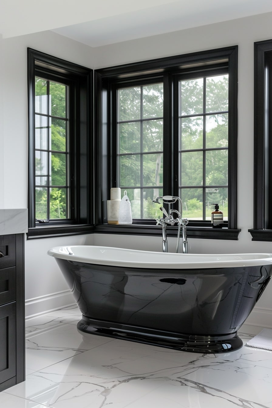 Elegance Personified: Black and White Interior Design Bathroom Ideas
