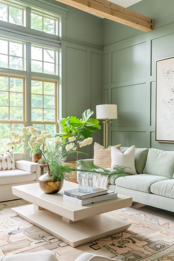 Image showcasing 75 Green Living Room Ideas You'll Love - March, 2026 | Houzz