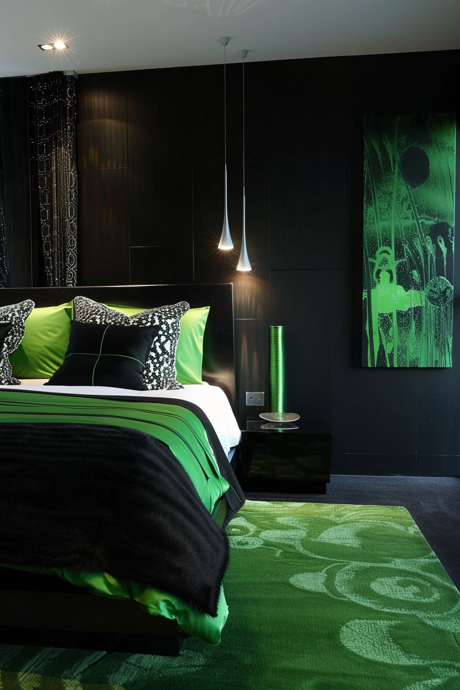 12 Black and Green Bedrooms for a Modern Look! - My Decor Inspo