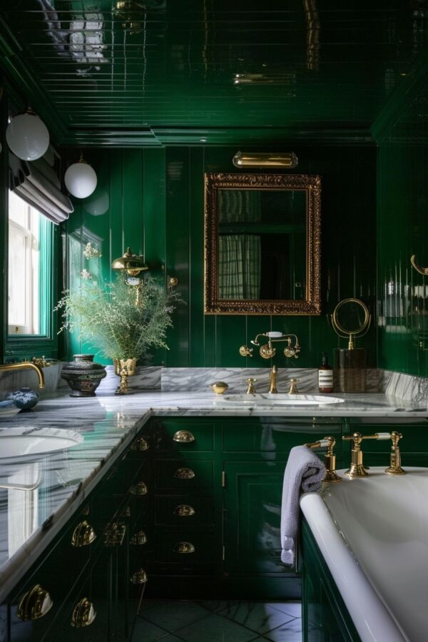 12 Emerald Green Bathrooms Ideas Serene And Stylish My Decor Inspo Emerald Green Bathroom 1 600x900