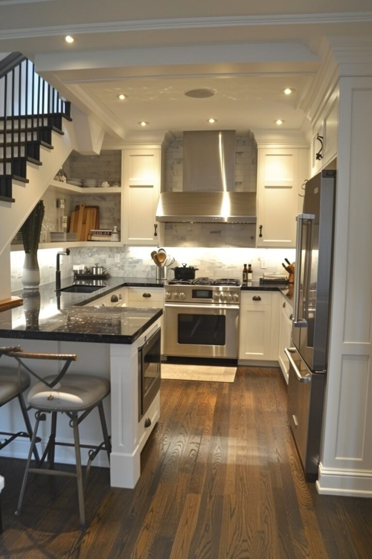 Photo inspiration: Small Kitchen With Peninsular Kitchen Cabinets And Appliances Reference: 14 Small Kitchens With Peninsula Layout