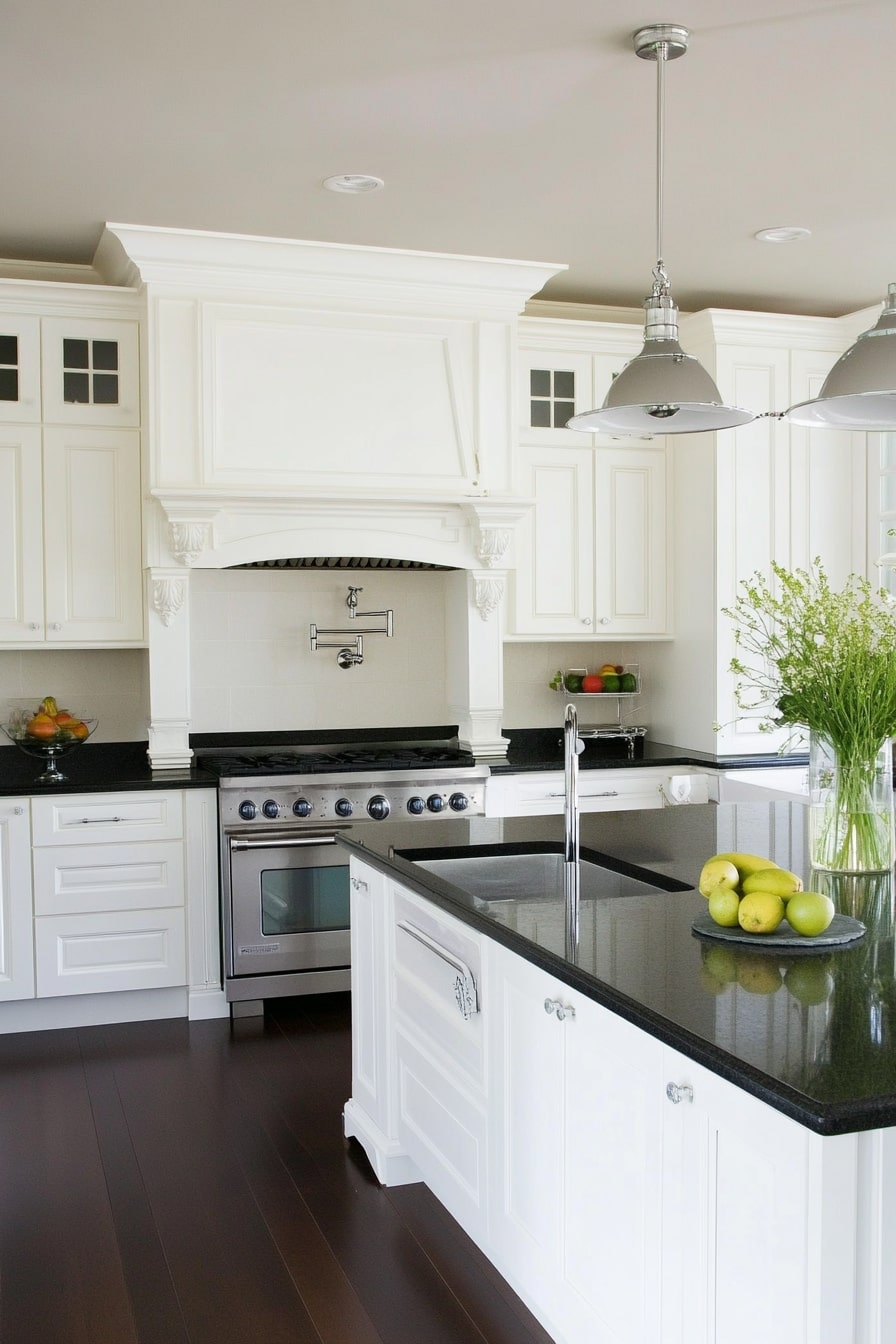 13 Kitchens with White Cabinets and Black Granite Countertops! - My ...