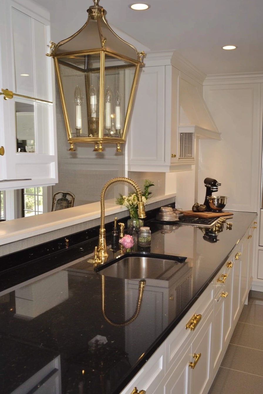 13 Kitchens with White Cabinets and Black Granite Countertops! - My ...