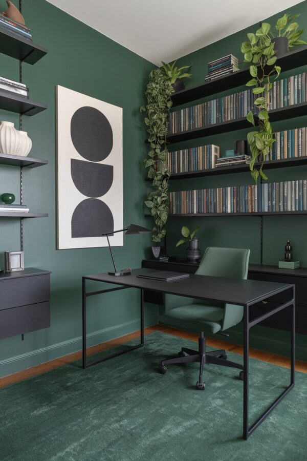 14 Moody Green Home Office Ideas to Inspire a Calm and Stylish ...