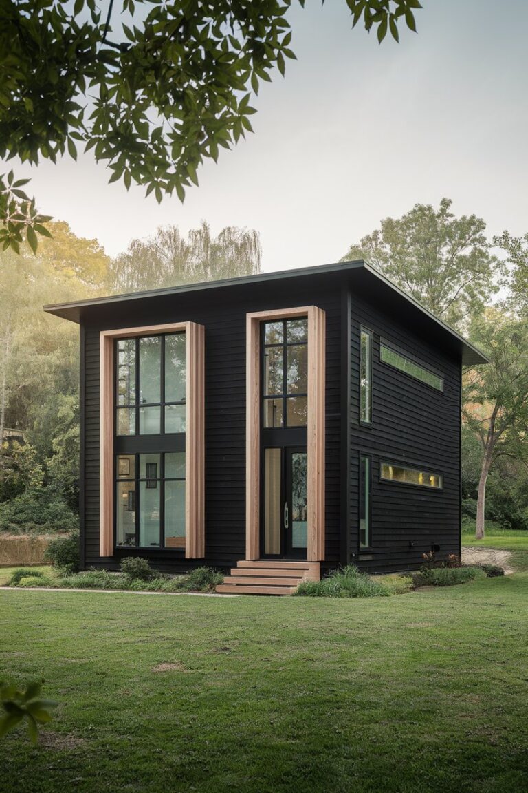 10 Black House Exterior Ideas with Wood Accents for a Stylish, Bold ...