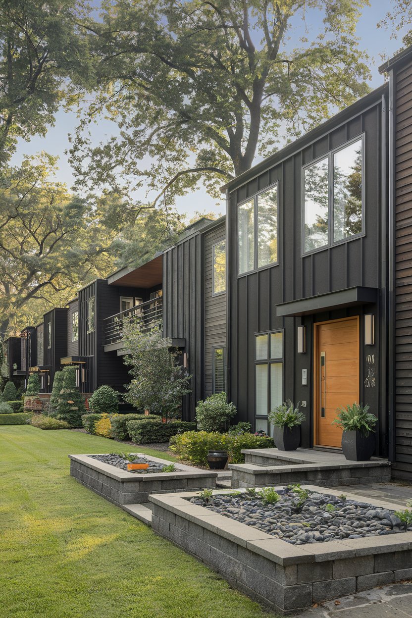 10 Black House Exterior Ideas with Wood Accents for a Stylish, Bold ...