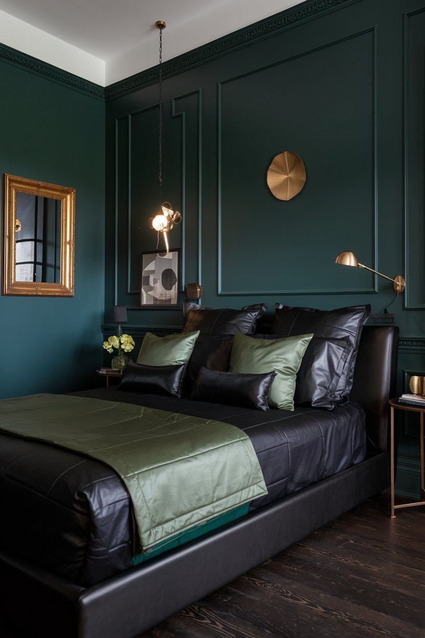 12 Black and Dark Green Bedroom Ideas to Inspire a Stylish Retreat - My ...
