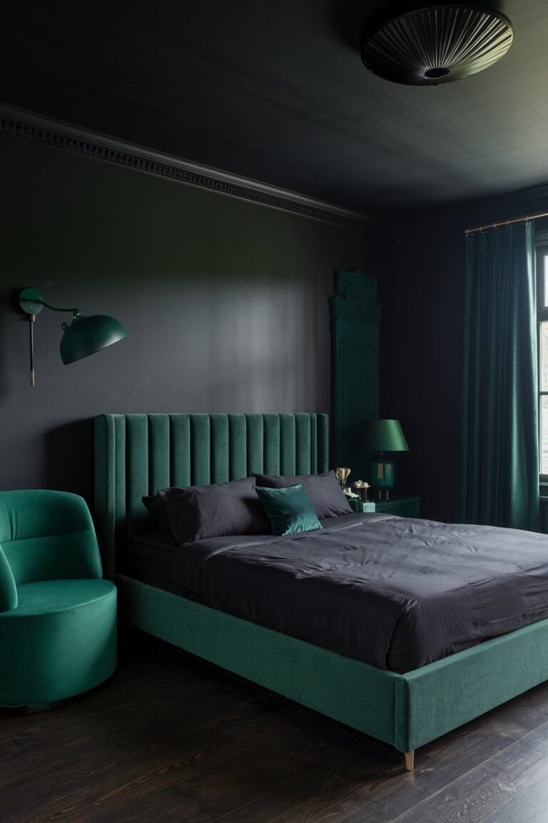 12 Black and Dark Green Bedroom Ideas to Inspire a Stylish Retreat - My ...