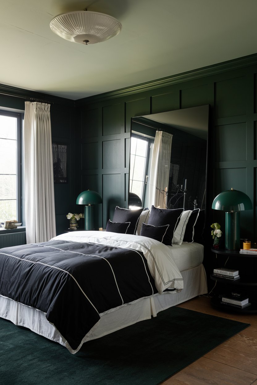 12 Black and Dark Green Bedroom Ideas to Inspire a Stylish Retreat - My ...