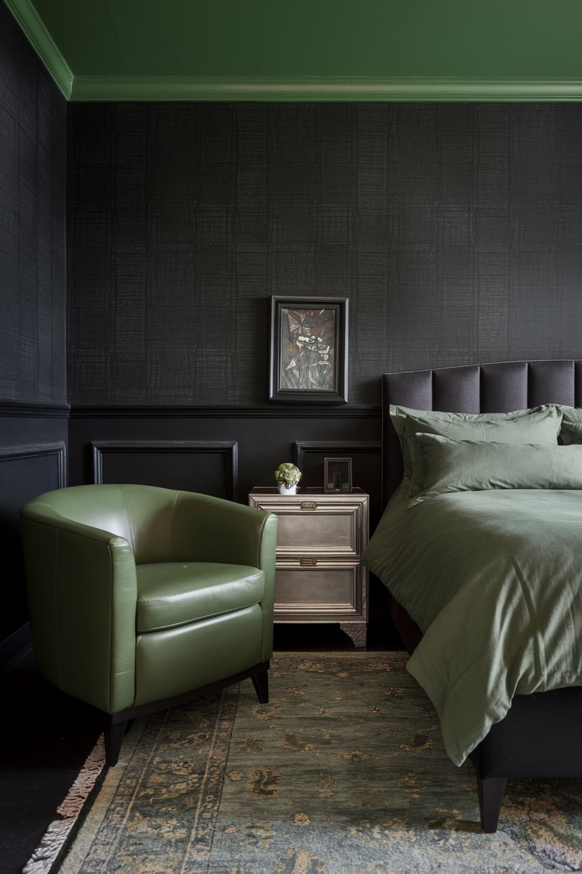 14 Green and Black Bedroom Ideas for a Bold and Elegant Look - My Decor ...