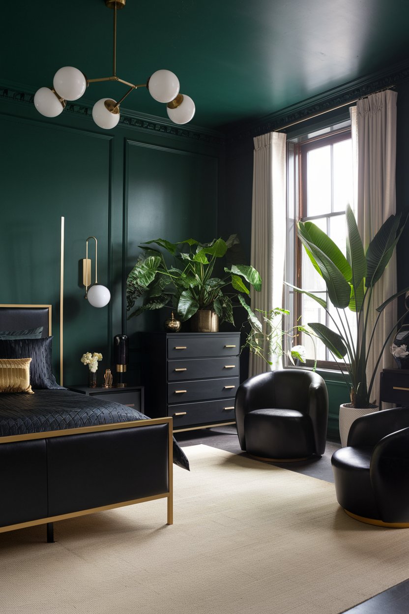 12 Black and Dark Green Bedroom Ideas to Inspire a Stylish Retreat - My ...