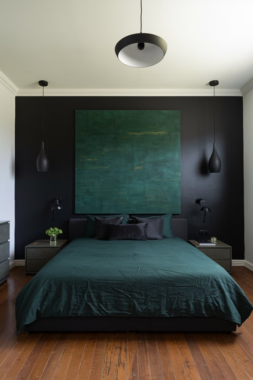 14 Green and Black Bedroom Ideas for a Bold and Elegant Look - My Decor ...