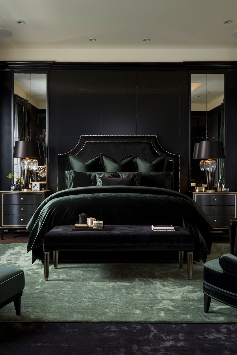 12 Black and Dark Green Bedroom Ideas to Inspire a Stylish Retreat - My ...