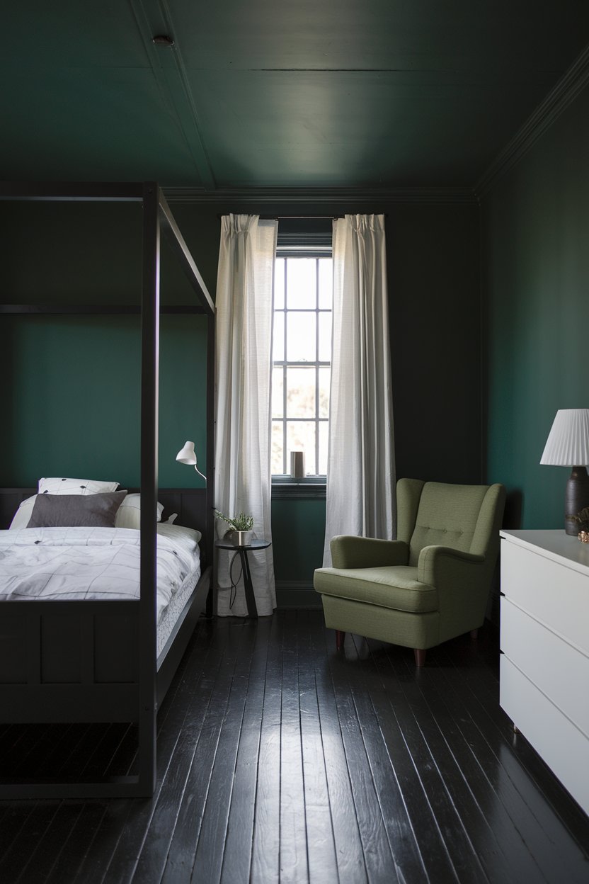 12 Black and Dark Green Bedroom Ideas to Inspire a Stylish Retreat - My ...