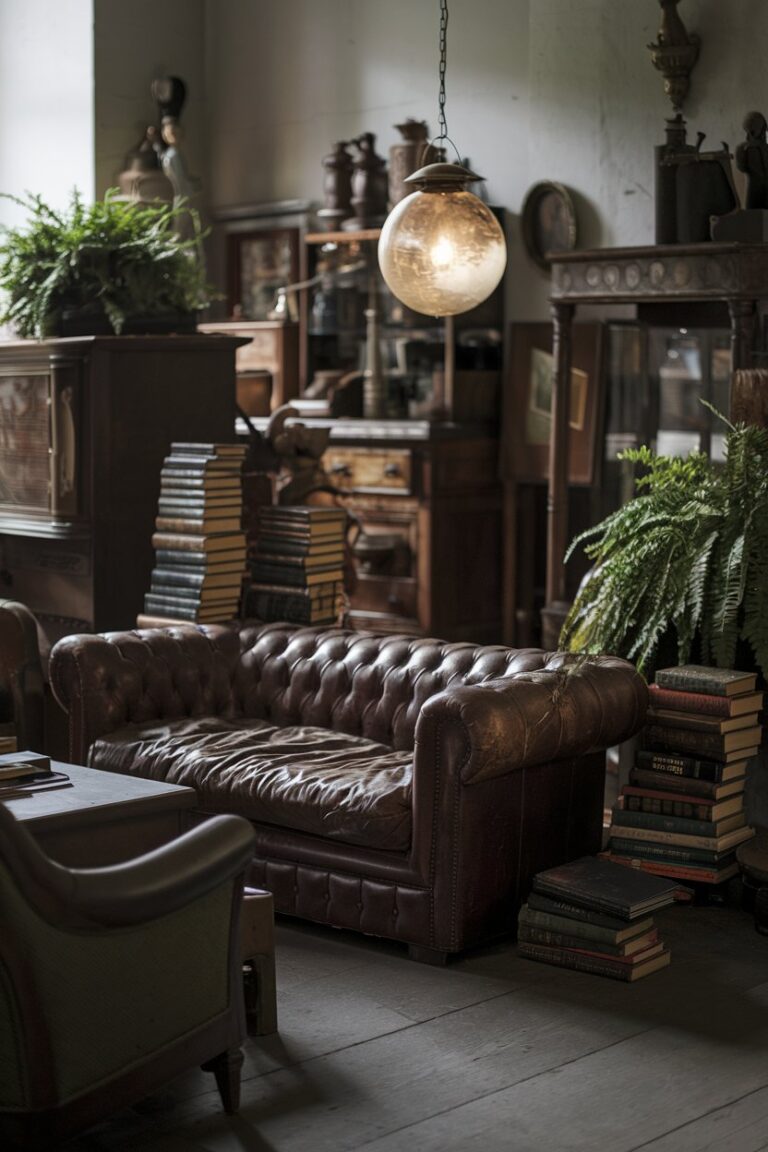 17 Moody Vintage Living Room Interior Ideas to Inspire Timeless Charm ... - Vintage Factory-Inspired Living Room