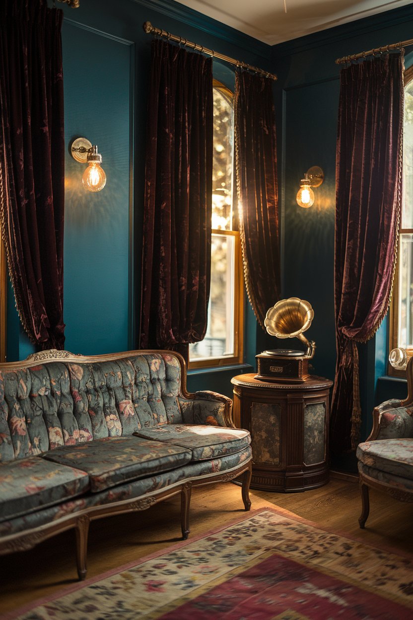 17 Moody Vintage Living Room Interior Ideas to Inspire Timeless Charm ...