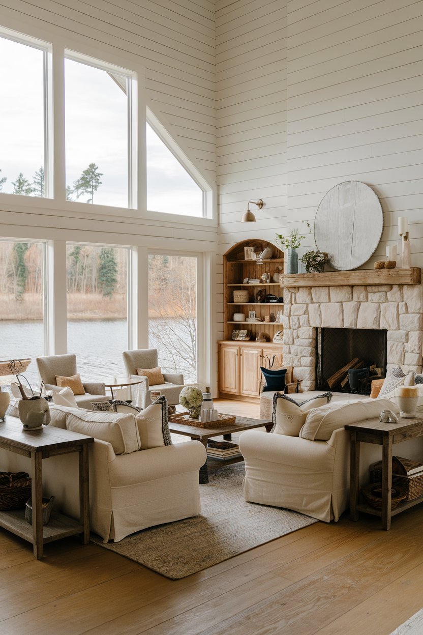 16 Lake House Living Room Decor Ideas for a Relaxing and Timeless Space ...